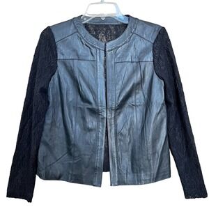 Key Wear Jacket Cover Womens Medium Black Lace Faux Leather Bohemian Corpcore